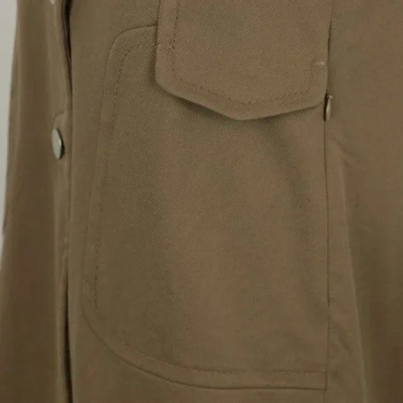 Elie Tahari Women's Small Brown Wool Blend Lined Button Up Trench Coat - Picture 6 of 8